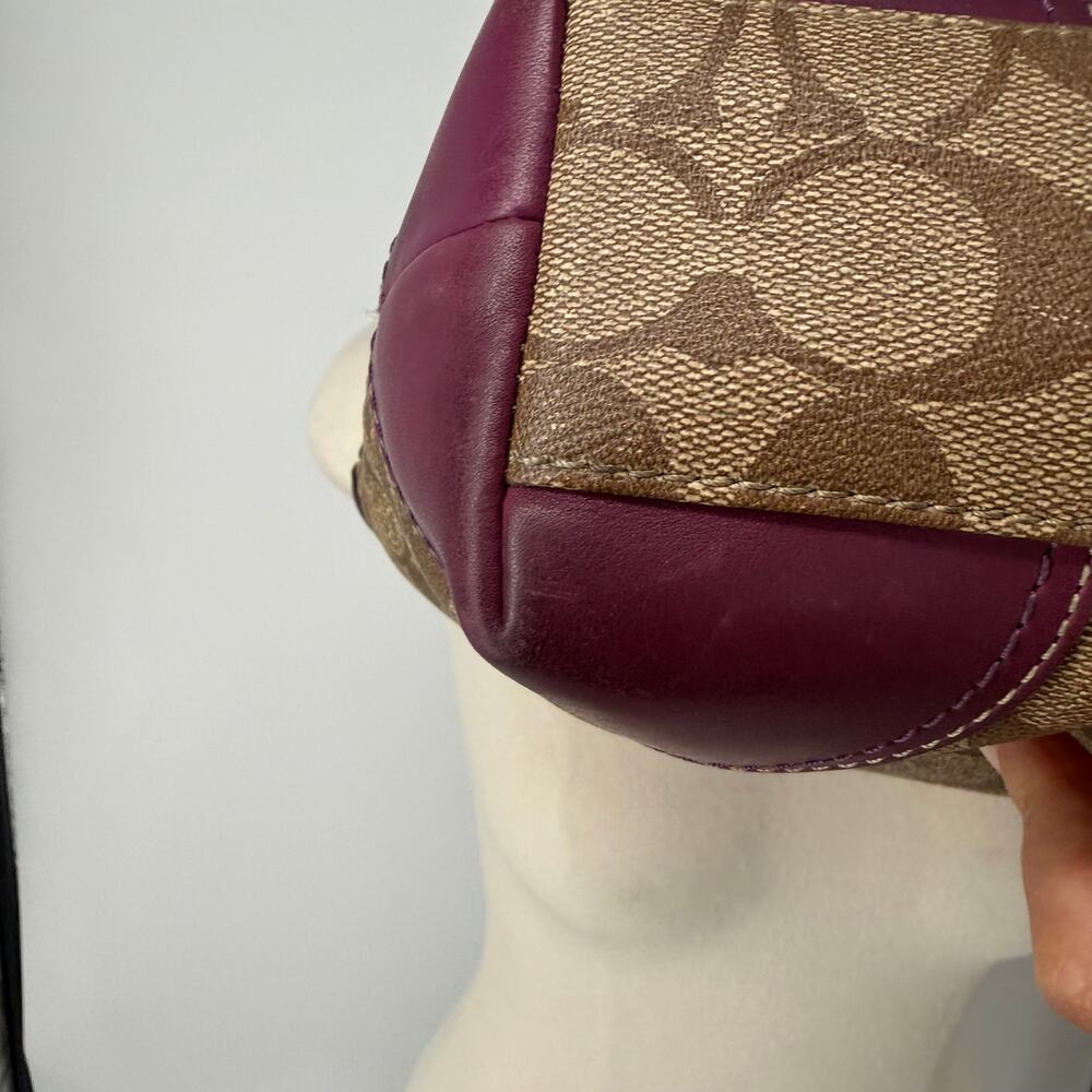 Coach Chelsea Heritage Signature Stripe Tote Bag Lilac Vintage Classic Y2K VTG - Picture 8 of 15